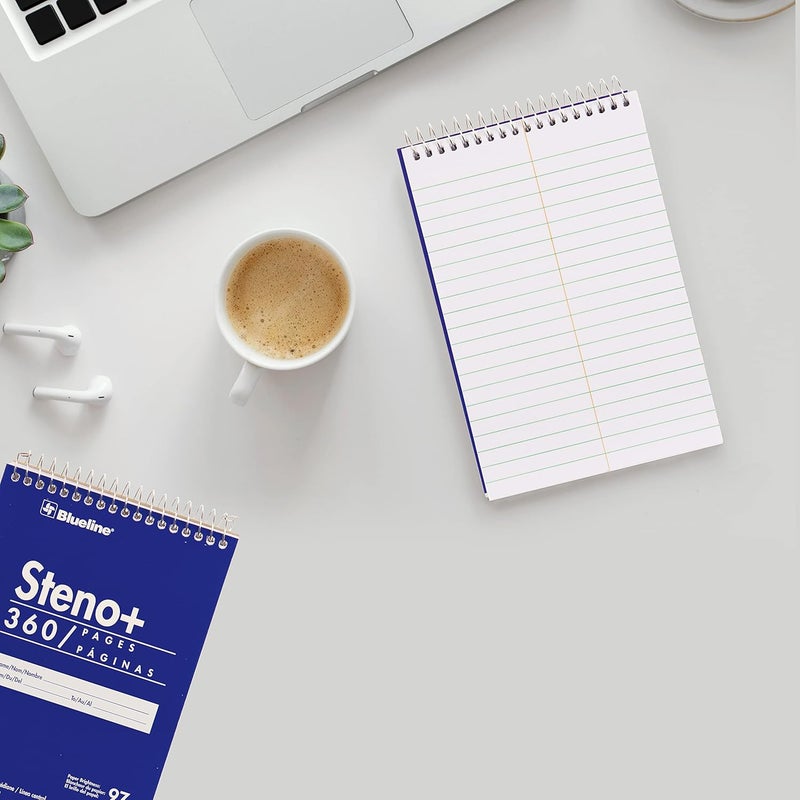 BLUE LINE high-capacity steno pad, medium/college rule, blue cover, 180 white 6 x 9 sheets - Image 4